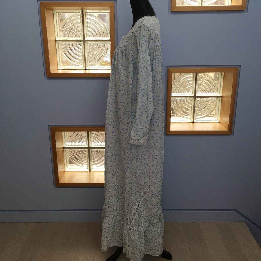 Eileen West Button Front Full Length Gown/Robe with Bluebell Print Size S - Picture 8 of 15